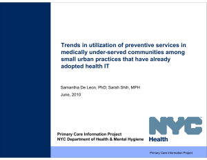 Trends in utilization of preventive services in medically under-served communities among