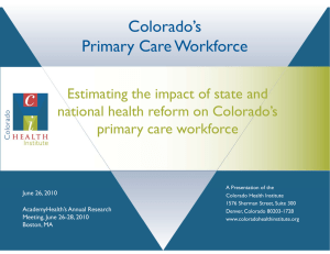 Colorado’s Primary Care Workforce
