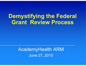 Demystifying the Federal Grant  Review Process