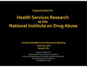 Health Services Research  National Institute on Drug Abuse