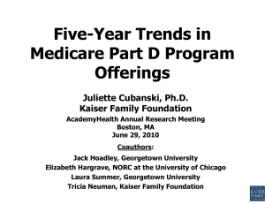 i d i Five-Year Trends in Medicare Part D Program
