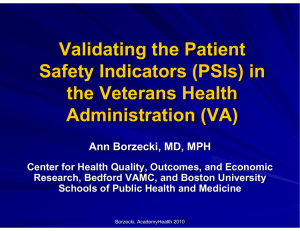 Validating the Patient Safety Indicators (PSIs) in the Veterans Health Administration (VA)
