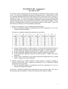 STATISTICS 402 - Assignment 7 Due April 16, 2014