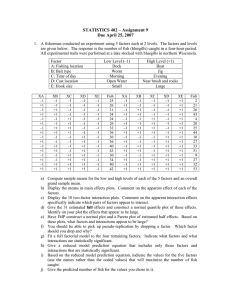 STATISTICS 402 – Assignment 9 Due April 25, 2007