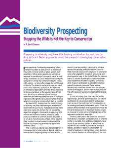 Biodiversity Prospecting Shopping the Wilds Is Not the Key to Conservation