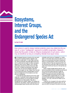 Ecosystems, Interest Groups, and the Endangered Species Act