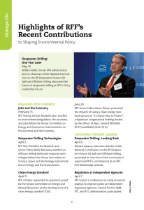 Highlights of RFF’s Recent Contributions to Shaping Environmental Policy Goings On