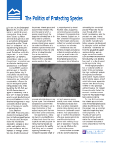 The Politics of Protecting Species L