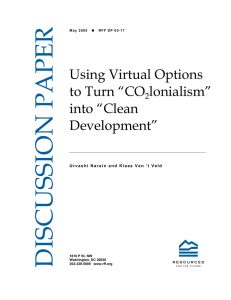 DISCUSSION PAPER Using Virtual Options to Turn “CO