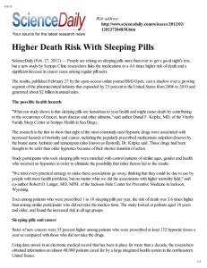 Higher Death Risk With Sleeping Pills