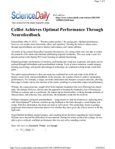 Cellist Achieves Optimal Performance Through Neurofeedback