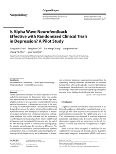 Is Alpha Wave Neurofeedback Effective with Randomized Clinical Trials Original  Paper