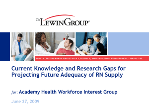 Current Knowledge and Research Gaps for Academy Health Workforce Interest Group