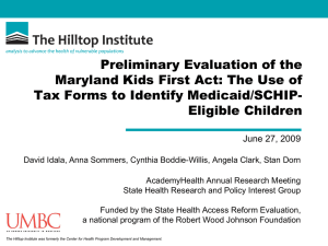 Preliminary Evaluation of the Maryland Kids First Act: The Use of