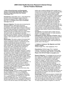 2009 Child Health Services Research Interest Group Call for Posters Abstracts