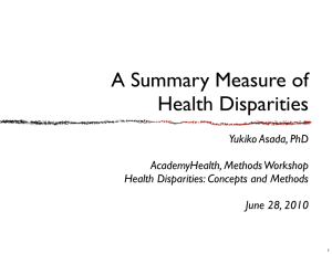 A Summary Measure of Health Disparities