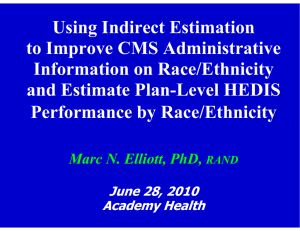 Using Indirect Estimation to Improve CMS Administrative Information on Race/Ethnicity