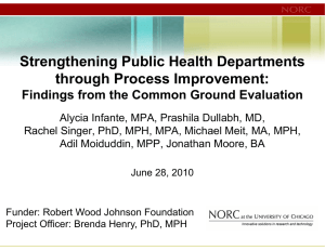 Strengthening Public Health Departments through Process Improvement: