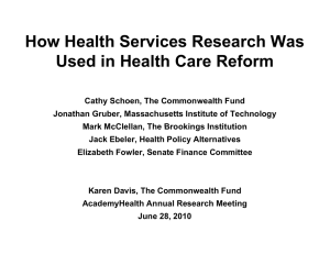 How Health Services Research Was Used in Health Care Reform