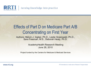 Effects of Part D on Medicare Part A/B