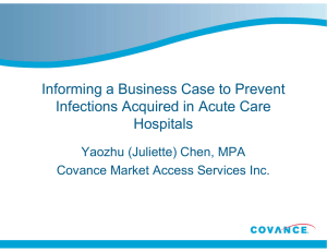 Informing a Business Case to Prevent g Infections Acquired in Acute Care Hospitals