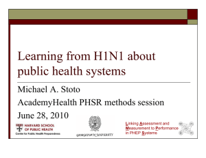 Learning from H1N1 about public health systems Michael A. Stoto