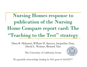 Nursing Homes response to g p publication of the Nursing