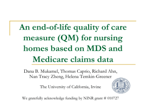 An end-of-life quality of care measure (QM) for nursing (