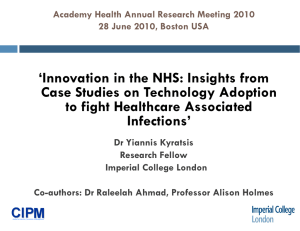 ‘Innovation in the NHS: Insights from C  S di