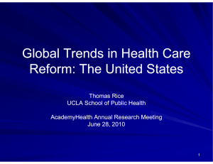 Global Trends in Health Care Reform: The United States