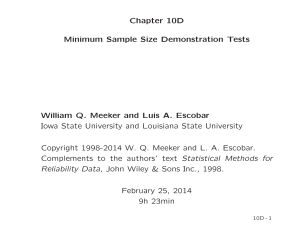 Chapter 10D Minimum Sample Size Demonstration Tests