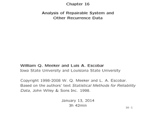 Chapter 16 Analysis of Repairable System and Other Recurrence Data