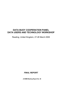 DATA BUOY COOPERATION PANEL DATA USERS AND TECHNOLOGY WORKSHOP