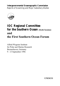 IOC Regional Committee for the Southern Ocean and the First Southern Ocean Forum