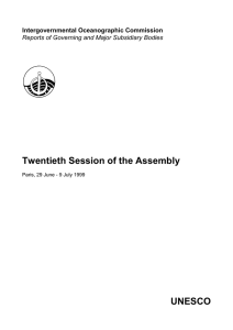 Twentieth Session of the Assembly UNESCO Intergovernmental Oceanographic Commission