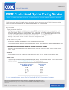 CBOE Customized Option Pricing Service October 2012