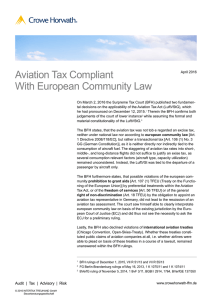 Aviation Tax Compliant With European Community Law