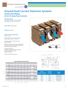 Ground Fault Current Detection Systems Model GFA (Relay)