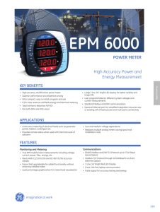 EPM 6000 POWER METER High Accuracy Power and Energy Measurement