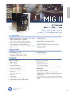 MIG II GEnERATOR PROTECTIOn SySTEM Three-phase and ground