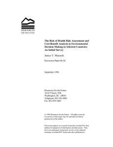 The Role of Health Risk Assessment and Cost-Benefit Analysis in Environmental