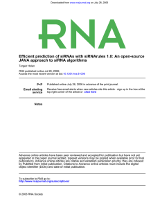 Efficient prediction of siRNAs with siRNArules 1.0: An open-source P&lt;P