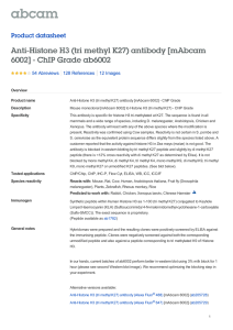 Anti-Histone H3 (tri methyl K27) antibody [mAbcam