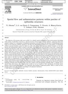 Spatial ﬂow and sedimentation patterns within patches of epibenthic structures T.J. Bouma