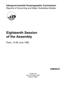 Eighteenth Session of the Assembly Intergovernmental Oceanographic Commission UNESCO