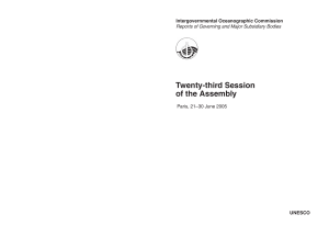 Twenty-third Session of the Assembly Intergovernmental Oceanographic Commission UNESCO