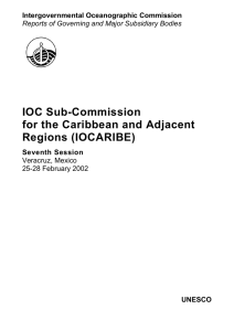 IOC Sub-Commission for the Caribbean and Adjacent Regions (IOCARIBE) Intergovernmental Oceanographic Commission