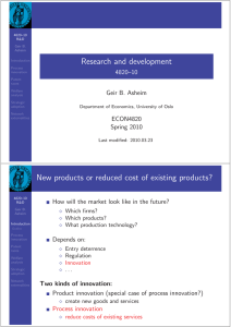 Research and development New products or reduced cost of existing products? 4820–10