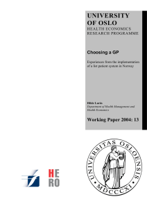 UNIVERSITY OF OSLO Working Paper 2004: 13