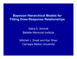 Bayesian Hierarchical Models for Fitting Dose-Response Relationships Ketra A. Schmitt Battelle Memorial Institute